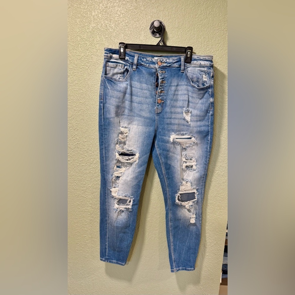 KanCan Medium Blue Distressed Skinny Jeans
